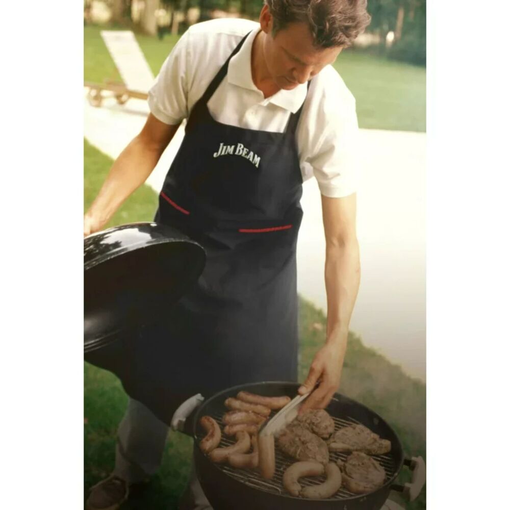 Jim Beam Classic Grilling Apron Heavy Duty With Pockets Black